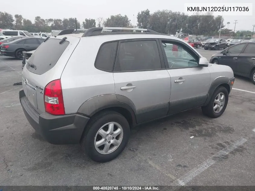 2005 Hyundai Tucson Gls/Lx VIN: KM8JN12D25U117036 Lot: 40520745