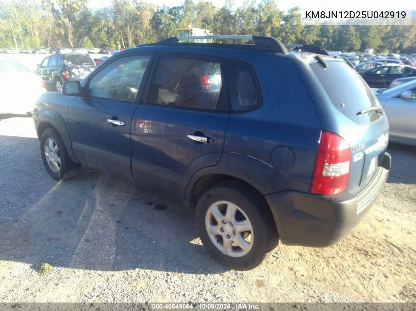 2005 Hyundai Tucson Gls/Lx VIN: KM8JN12D25U042919 Lot: 40549064