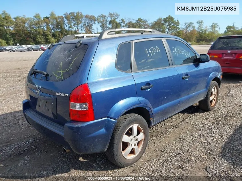 2005 Hyundai Tucson Gl VIN: KM8JM12B25U075985 Lot: 40559023