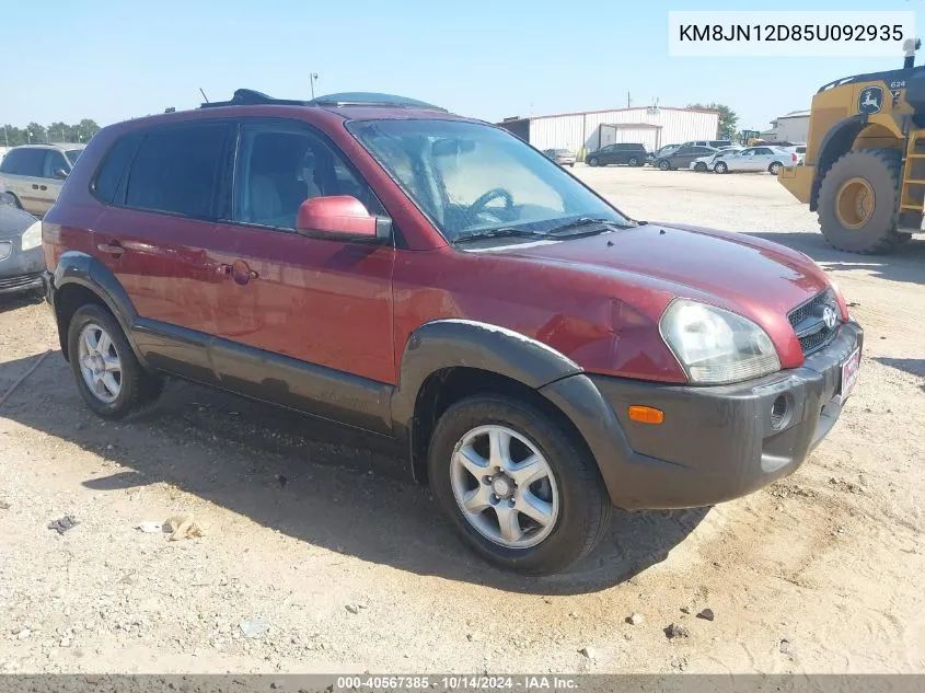 2005 Hyundai Tucson Gls/Lx VIN: KM8JN12D85U092935 Lot: 40567385