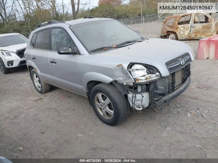 2005 Hyundai Tucson Gl VIN: KM8JM12B45U180947 Lot: 40720292