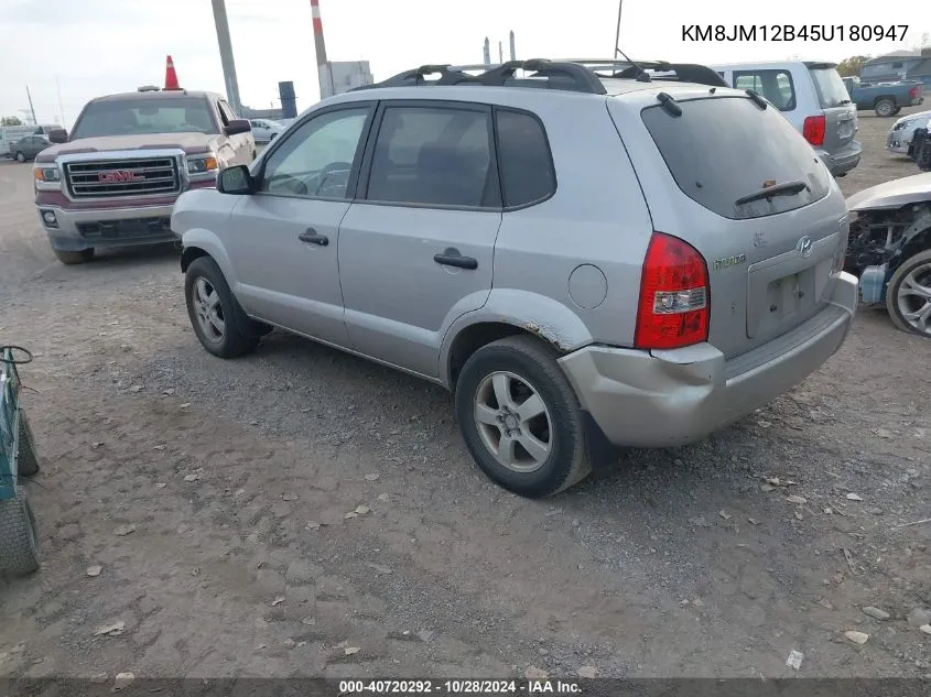 2005 Hyundai Tucson Gl VIN: KM8JM12B45U180947 Lot: 40720292