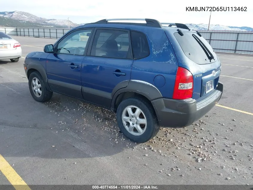 2005 Hyundai Tucson Gls/Lx VIN: KM8JN72D65U113462 Lot: 40774554