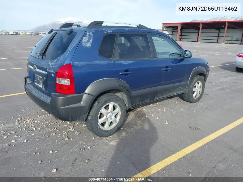 2005 Hyundai Tucson Gls/Lx VIN: KM8JN72D65U113462 Lot: 40774554