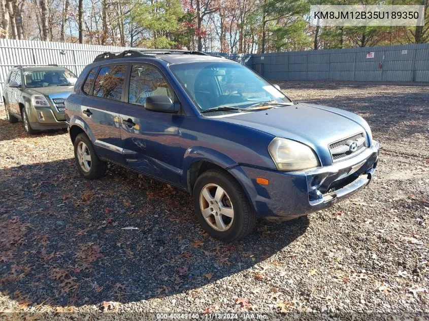 2005 Hyundai Tucson Gl VIN: KM8JM12B35U189350 Lot: 40849140