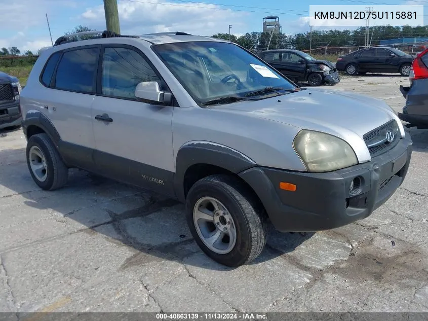 2005 Hyundai Tucson Gls/Lx VIN: KM8JN12D75U115881 Lot: 40863139