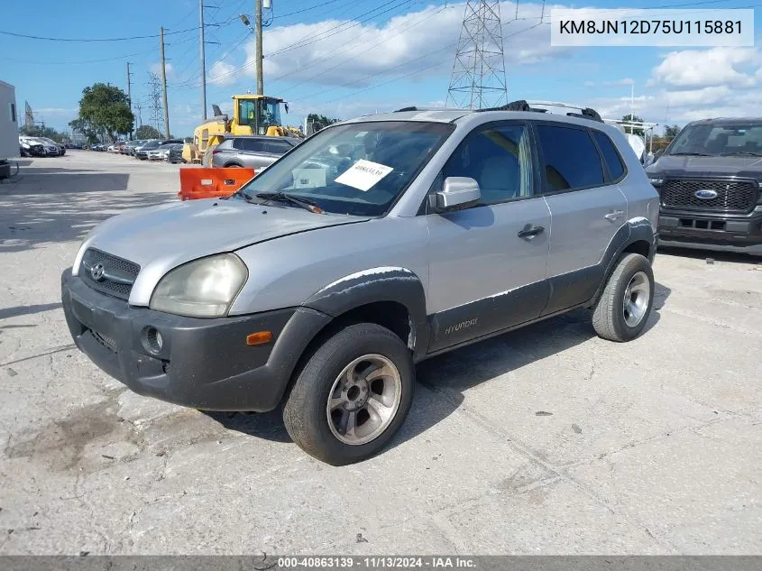 2005 Hyundai Tucson Gls/Lx VIN: KM8JN12D75U115881 Lot: 40863139