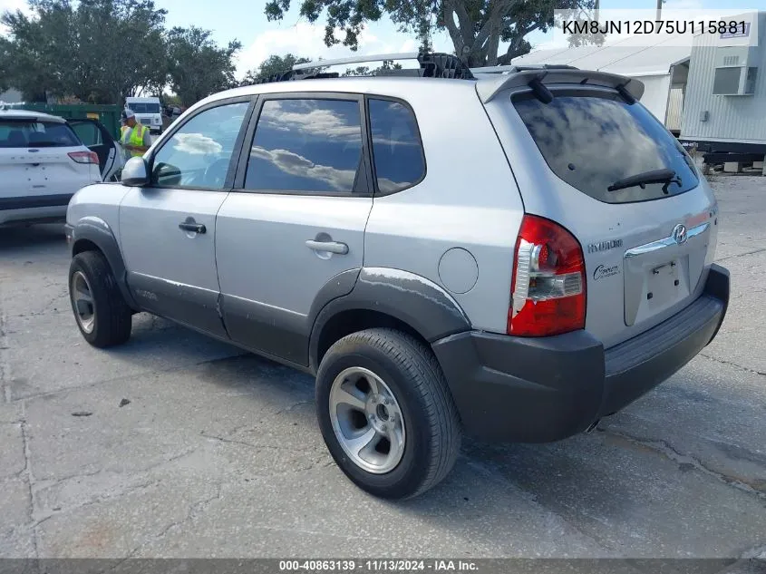 2005 Hyundai Tucson Gls/Lx VIN: KM8JN12D75U115881 Lot: 40863139