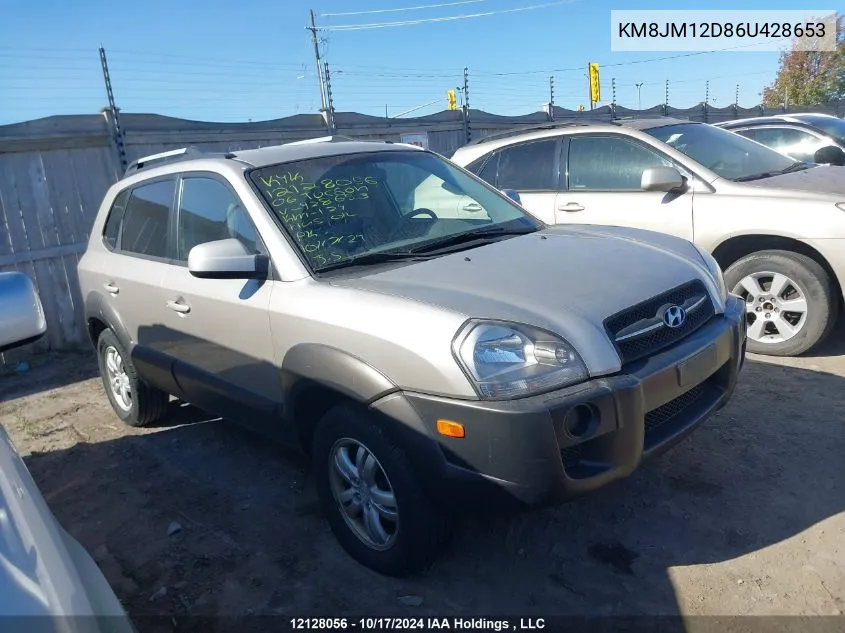 2006 Hyundai Tucson VIN: KM8JM12D86U428653 Lot: 12128056