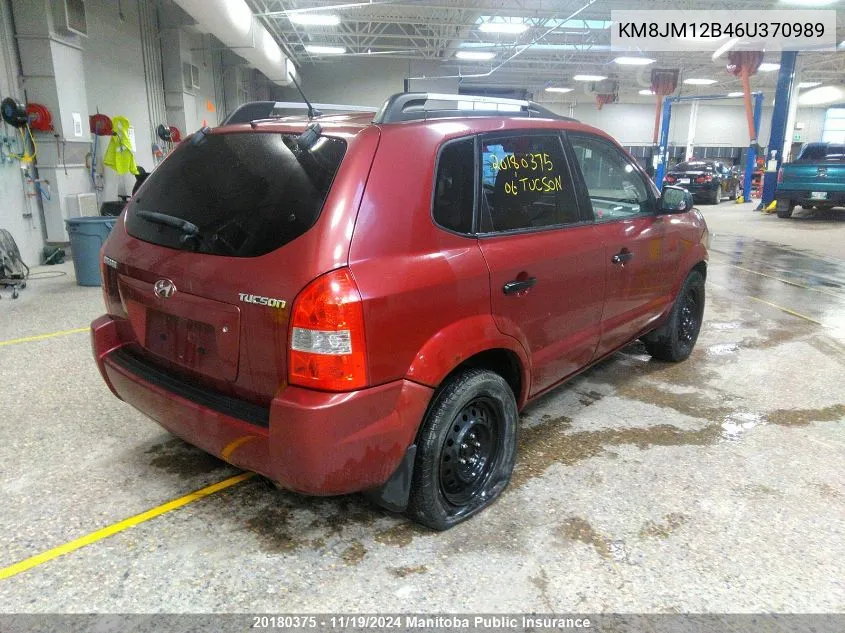 2006 Hyundai Tucson Gl VIN: KM8JM12B46U370989 Lot: 20180375