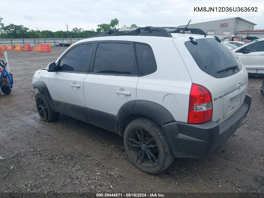 2006 Hyundai Tucson Gls/Limited VIN: KM8JN12D36U363692 Lot: 39444571