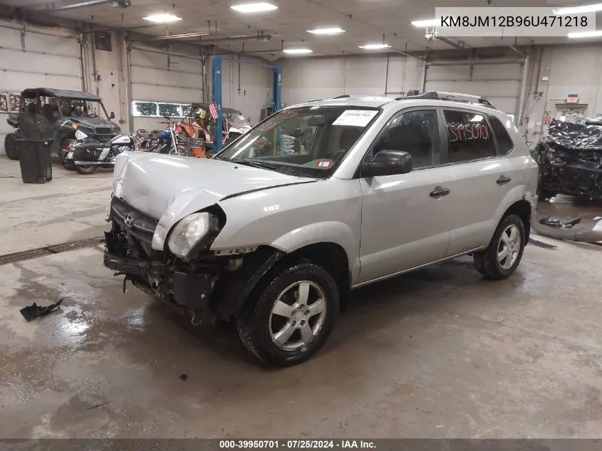 2006 Hyundai Tucson Gl VIN: KM8JM12B96U471218 Lot: 39950701