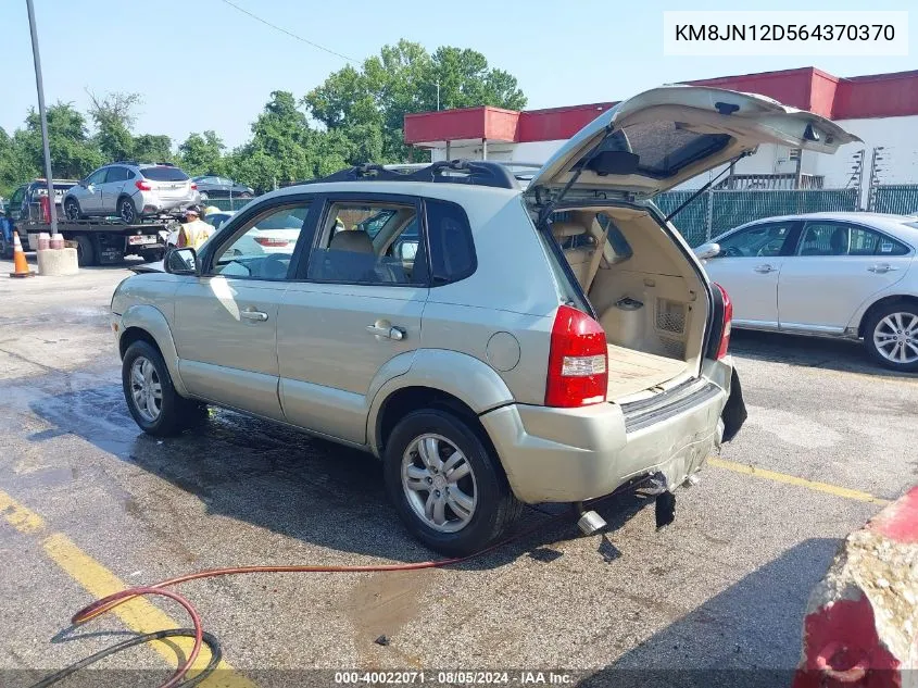 2006 Hyundai Tucson Gls/Limited VIN: KM8JN12D564370370 Lot: 40022071