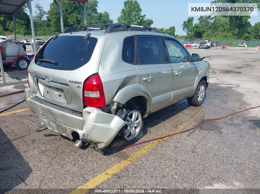 2006 Hyundai Tucson Gls/Limited VIN: KM8JN12D564370370 Lot: 40022071