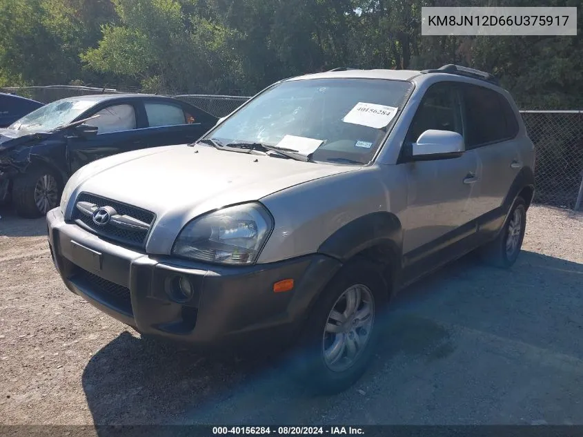 2006 Hyundai Tucson Gls/Limited VIN: KM8JN12D66U375917 Lot: 40156284