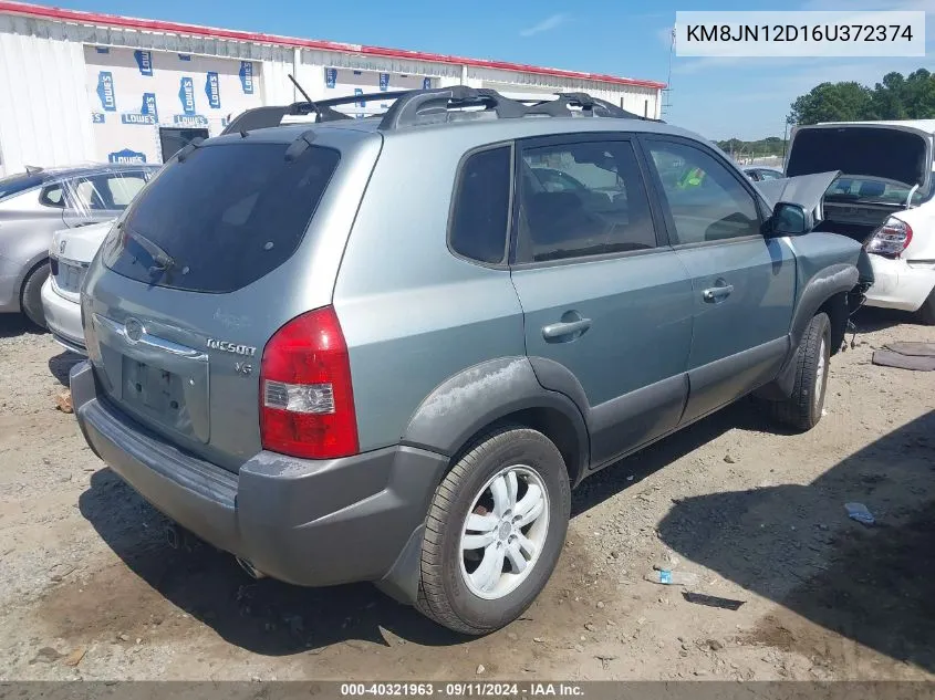 2006 Hyundai Tucson Gls/Limited VIN: KM8JN12D16U372374 Lot: 40321963