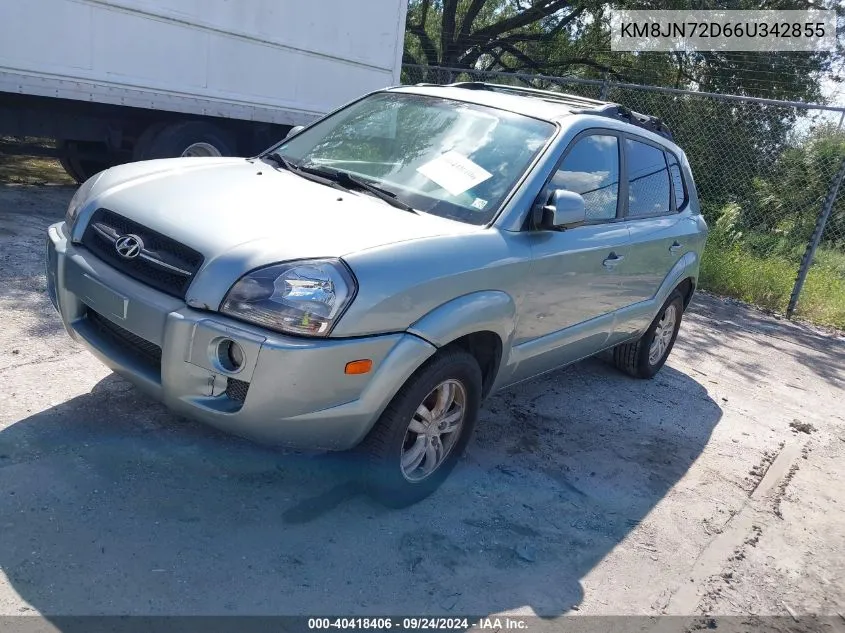 2006 Hyundai Tucson Gls/Limited VIN: KM8JN72D66U342855 Lot: 40418406