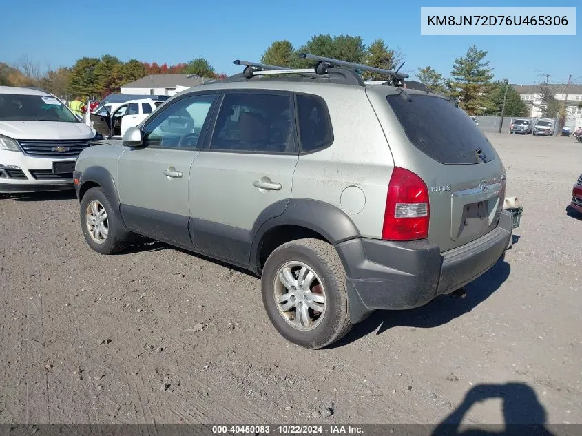 2006 Hyundai Tucson Gls/Limited VIN: KM8JN72D76U465306 Lot: 40450083