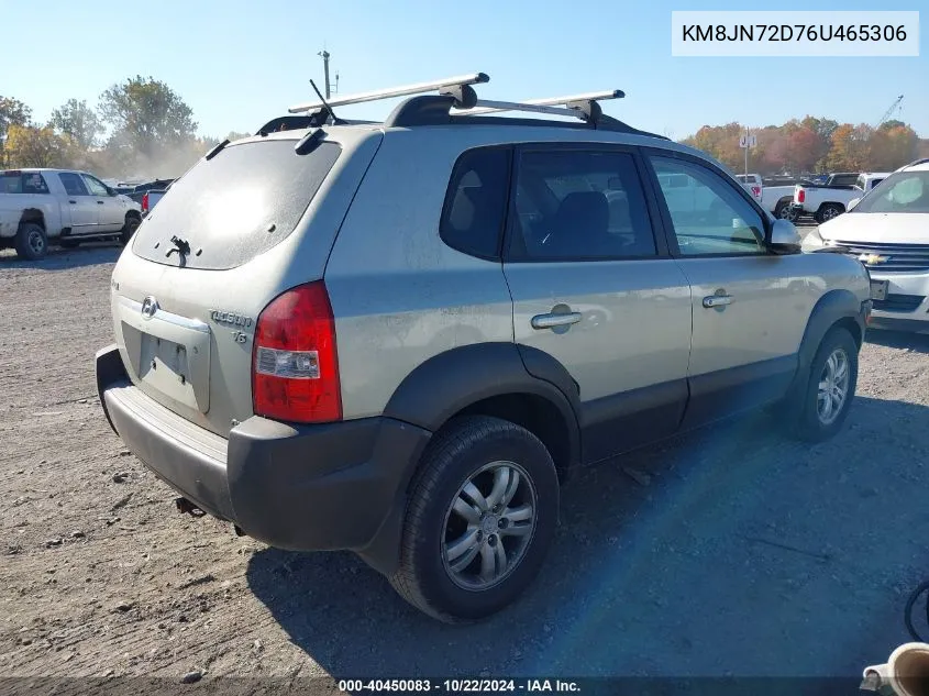 2006 Hyundai Tucson Gls/Limited VIN: KM8JN72D76U465306 Lot: 40450083