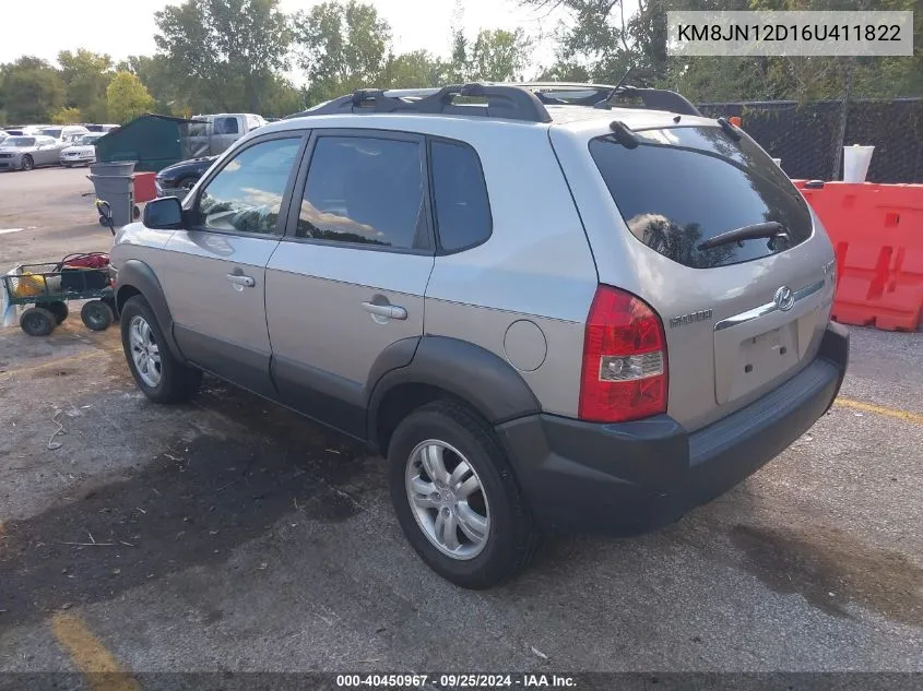 2006 Hyundai Tucson Gls/Limited VIN: KM8JN12D16U411822 Lot: 40450967