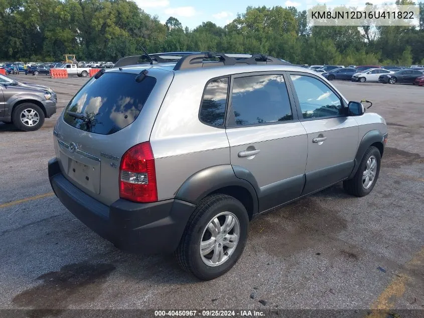 2006 Hyundai Tucson Gls/Limited VIN: KM8JN12D16U411822 Lot: 40450967