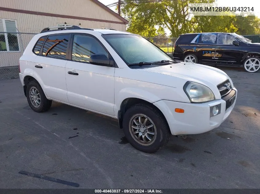 2006 Hyundai Tucson Gl VIN: KM8JM12B86U343214 Lot: 40463837