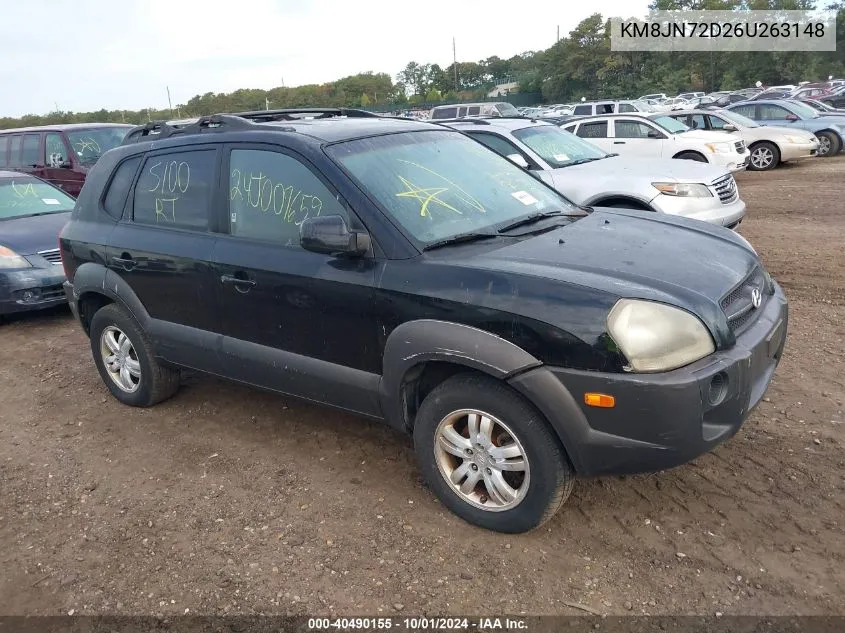 2006 Hyundai Tucson Gls/Limited VIN: KM8JN72D26U263148 Lot: 40490155