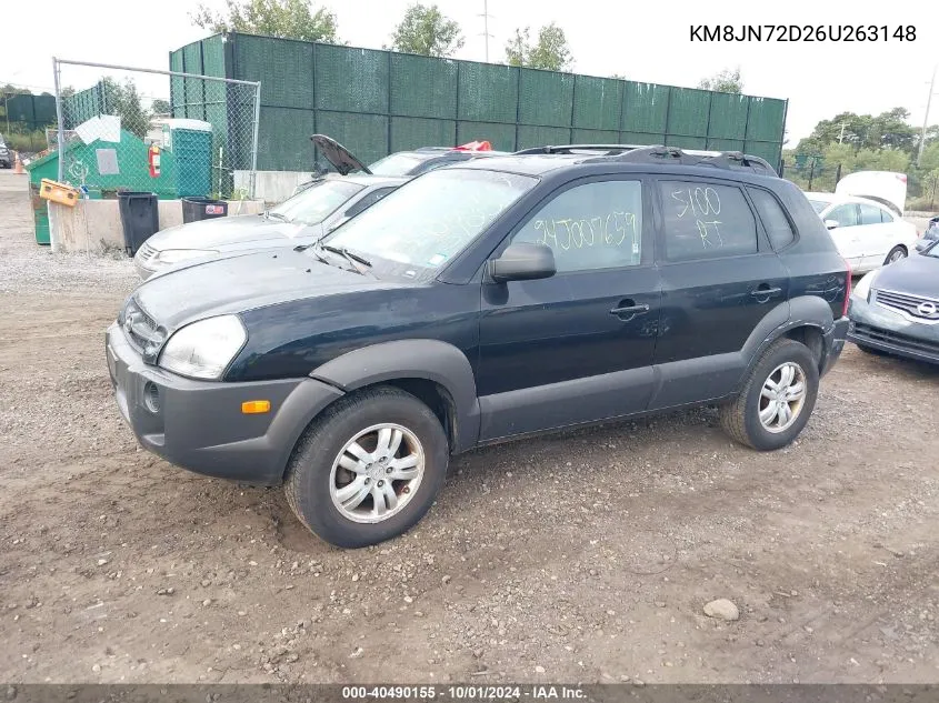 2006 Hyundai Tucson Gls/Limited VIN: KM8JN72D26U263148 Lot: 40490155