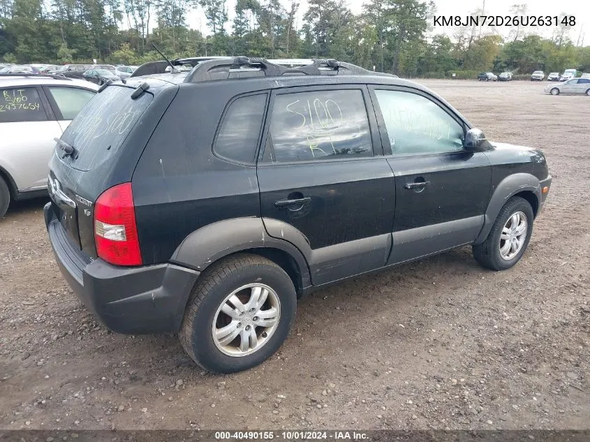 2006 Hyundai Tucson Gls/Limited VIN: KM8JN72D26U263148 Lot: 40490155