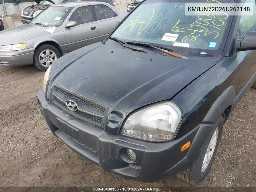 2006 Hyundai Tucson Gls/Limited VIN: KM8JN72D26U263148 Lot: 40490155