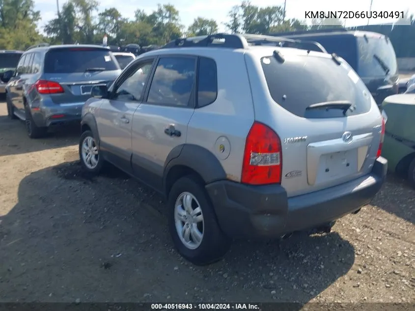 2006 Hyundai Tucson Gls/Limited VIN: KM8JN72D66U340491 Lot: 40516943