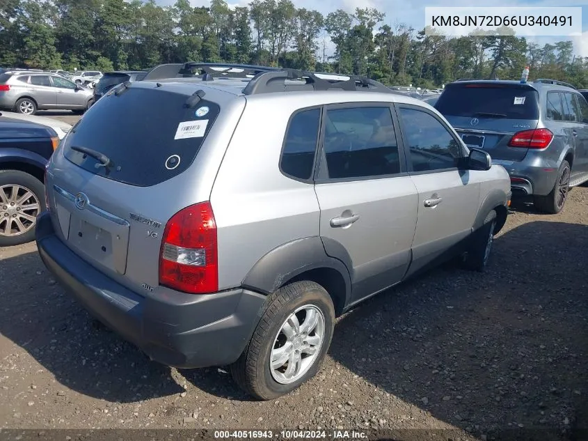 2006 Hyundai Tucson Gls/Limited VIN: KM8JN72D66U340491 Lot: 40516943