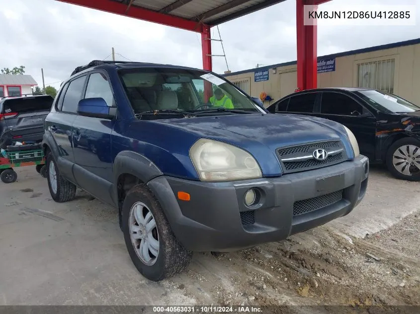 2006 Hyundai Tucson Gls/Limited VIN: KM8JN12D86U412885 Lot: 40563031