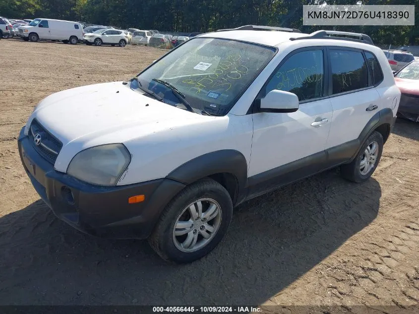 2006 Hyundai Tucson Gls/Limited VIN: KM8JN72D76U418390 Lot: 40566445