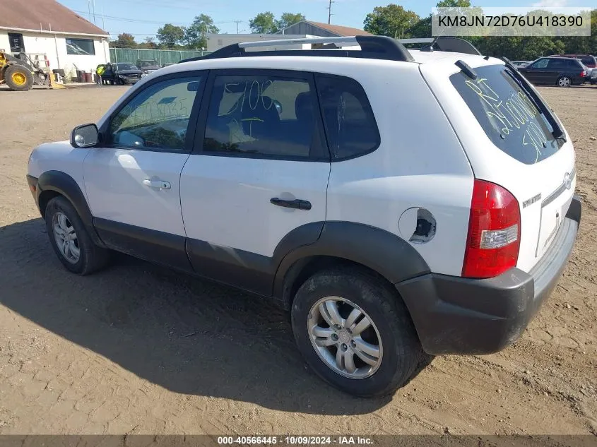 2006 Hyundai Tucson Gls/Limited VIN: KM8JN72D76U418390 Lot: 40566445