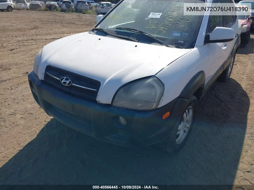 2006 Hyundai Tucson Gls/Limited VIN: KM8JN72D76U418390 Lot: 40566445