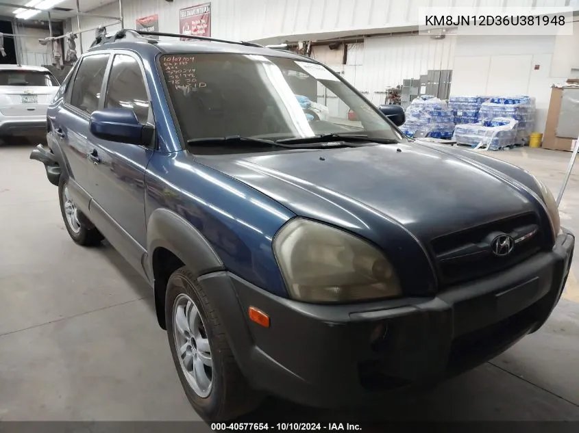 2006 Hyundai Tucson Gls/Limited VIN: KM8JN12D36U381948 Lot: 40577654