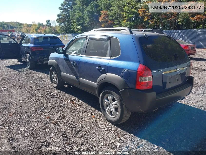 2006 Hyundai Tucson Gls/Limited VIN: KM8JN72D26U288177 Lot: 40579307