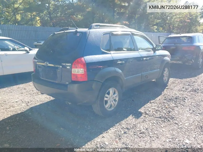 2006 Hyundai Tucson Gls/Limited VIN: KM8JN72D26U288177 Lot: 40579307