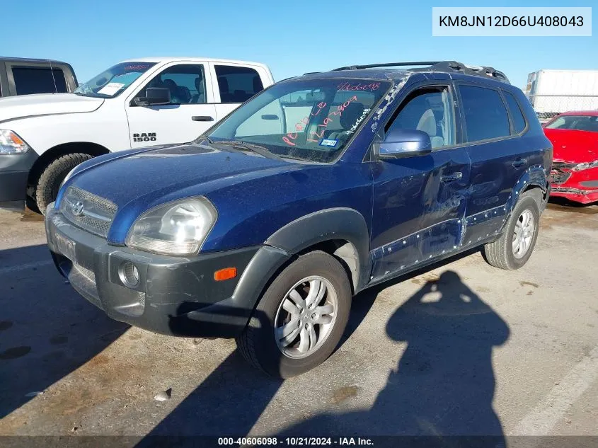 2006 Hyundai Tucson Gls/Limited VIN: KM8JN12D66U408043 Lot: 40606098