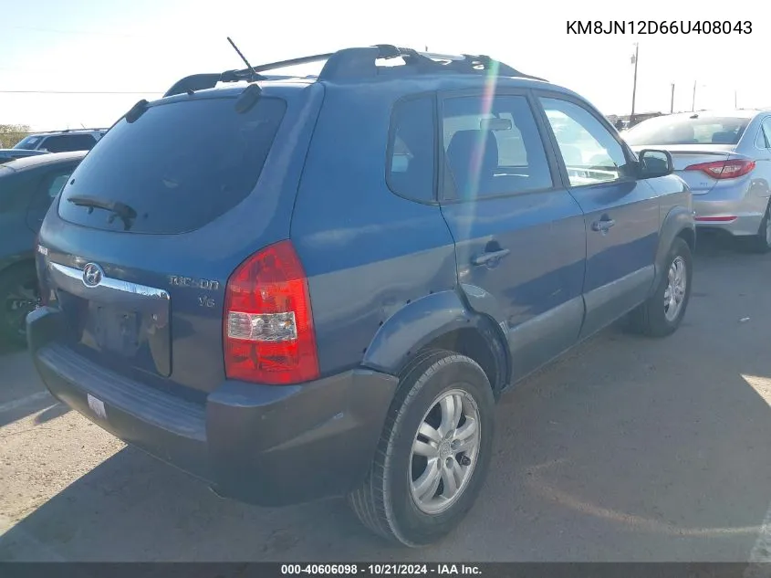 2006 Hyundai Tucson Gls/Limited VIN: KM8JN12D66U408043 Lot: 40606098