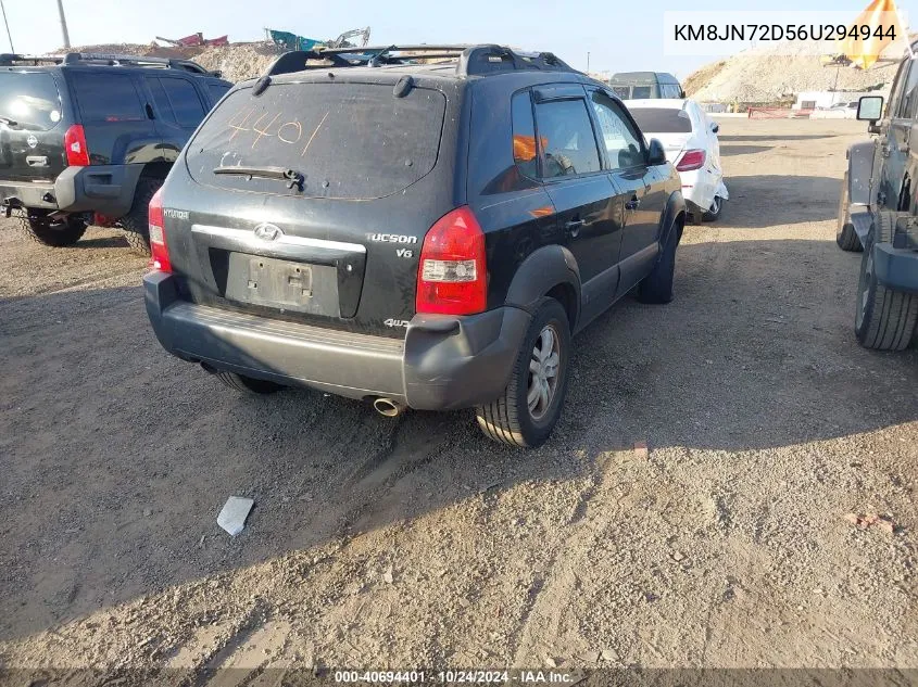 2006 Hyundai Tucson Gls/Limited VIN: KM8JN72D56U294944 Lot: 40694401