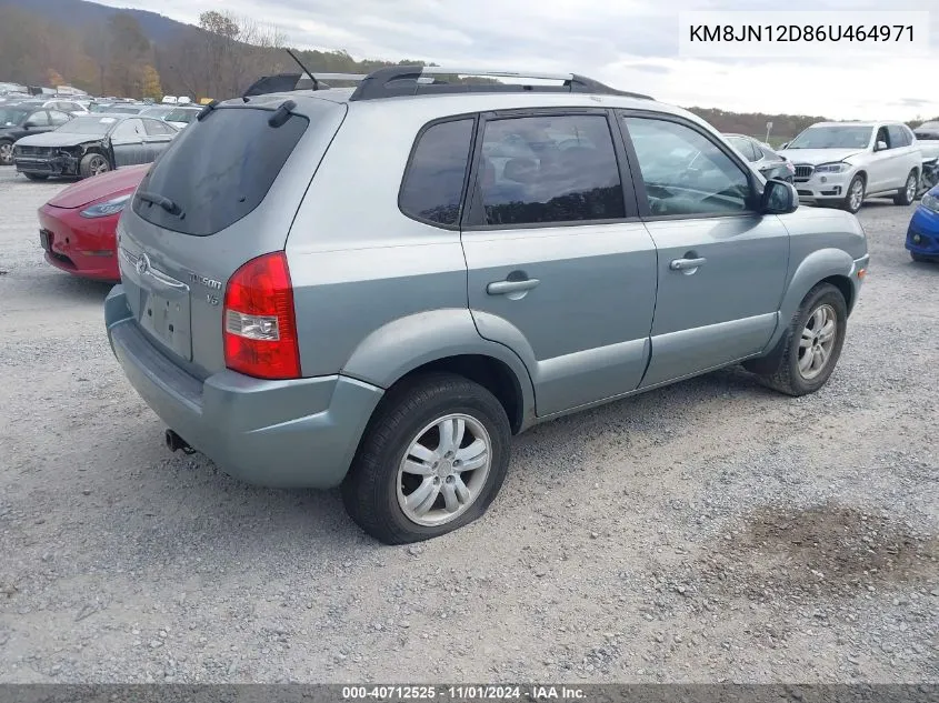 2006 Hyundai Tucson Gls/Limited VIN: KM8JN12D86U464971 Lot: 40712525