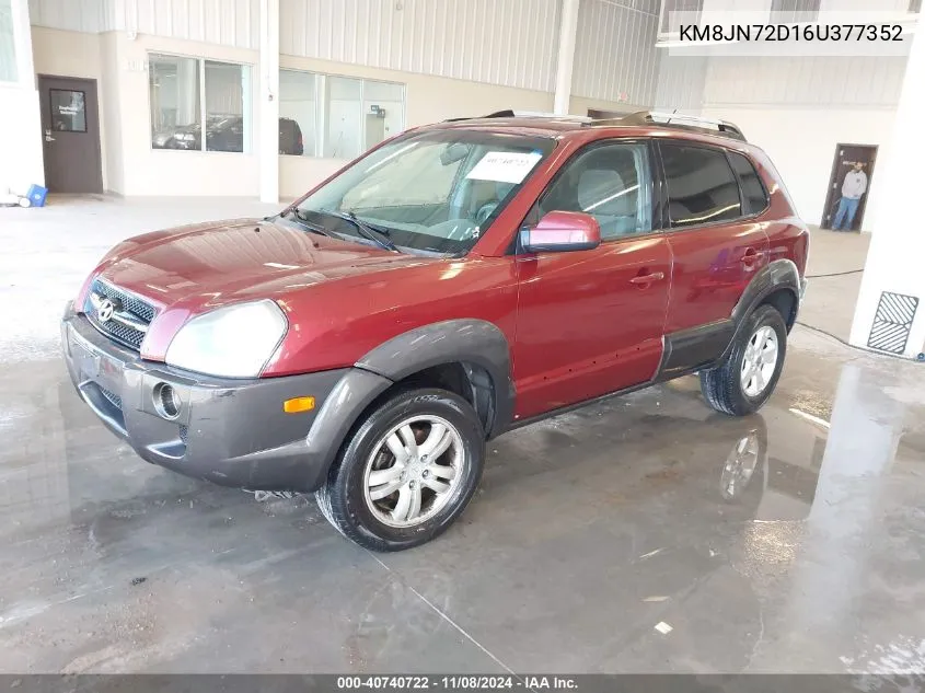 2006 Hyundai Tucson Gls/Limited VIN: KM8JN72D16U377352 Lot: 40740722