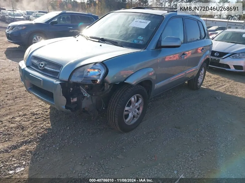 2006 Hyundai Tucson Gls/Limited VIN: KM8JN72D46U268691 Lot: 40786010