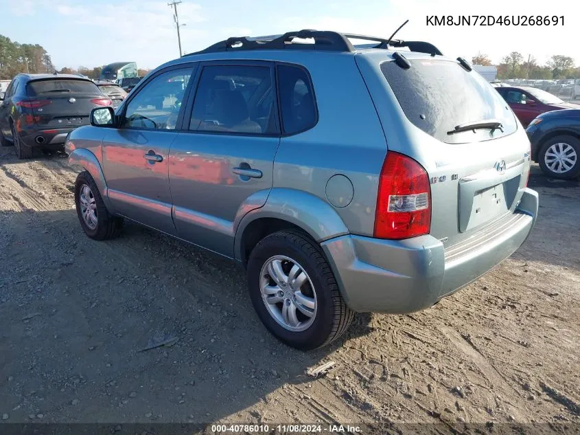 2006 Hyundai Tucson Gls/Limited VIN: KM8JN72D46U268691 Lot: 40786010