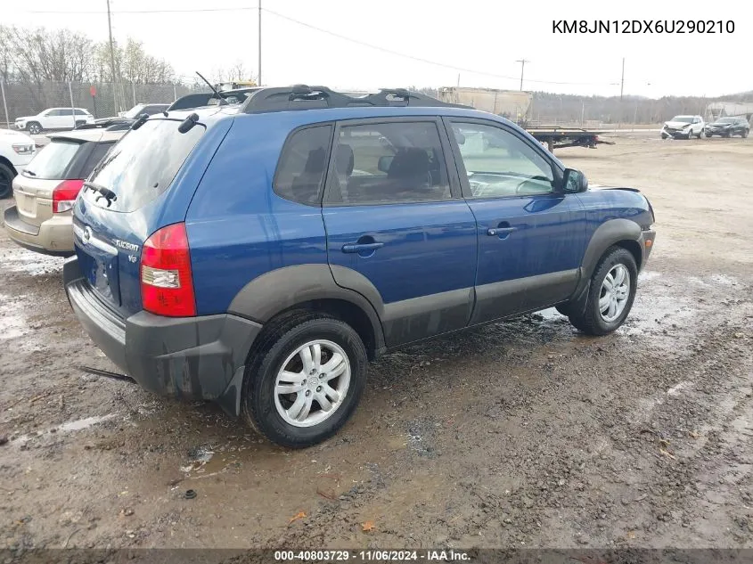 2006 Hyundai Tucson Gls/Limited VIN: KM8JN12DX6U290210 Lot: 40803729