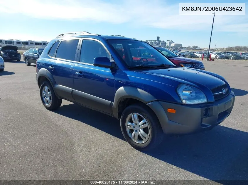 2006 Hyundai Tucson Gls/Limited VIN: KM8JN72D06U423642 Lot: 40828175