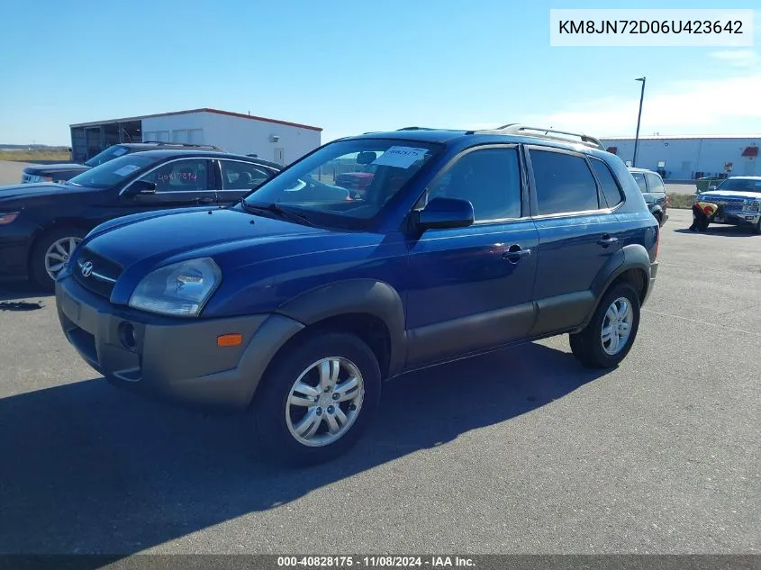 2006 Hyundai Tucson Gls/Limited VIN: KM8JN72D06U423642 Lot: 40828175