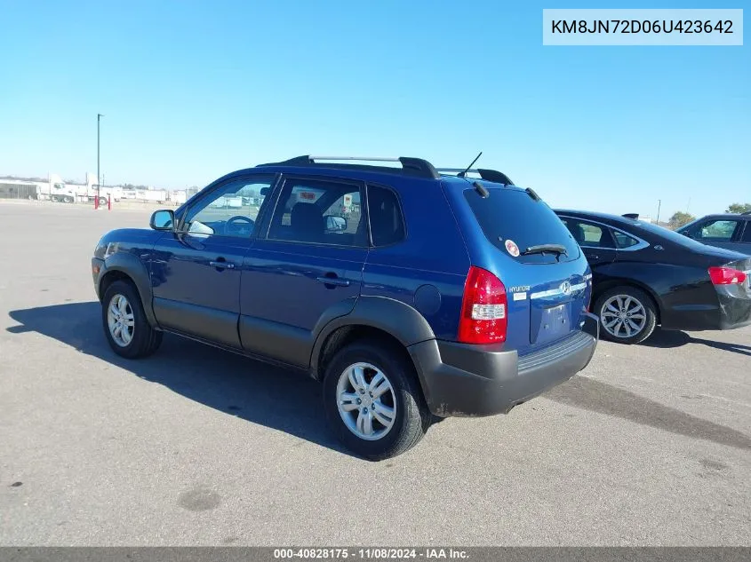 2006 Hyundai Tucson Gls/Limited VIN: KM8JN72D06U423642 Lot: 40828175